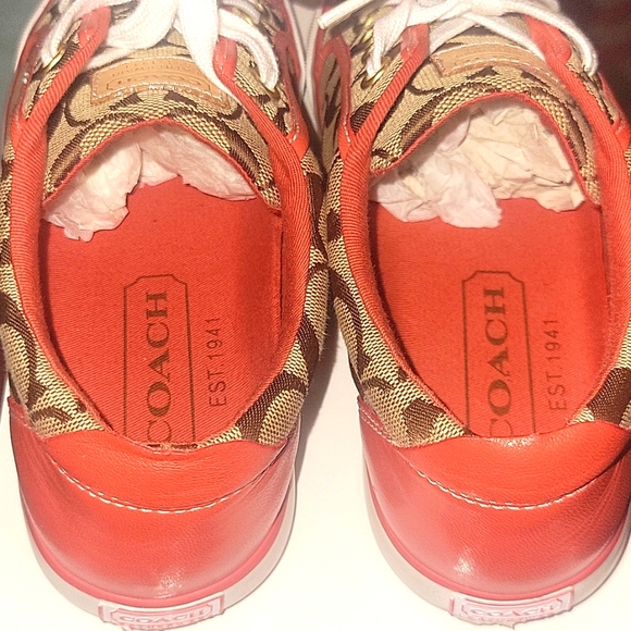 LNIB Authentic Coach sneakers canvas print Sz 7 - Picture 5 of 6